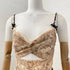 Elegant Floral Print Linen Silk Cut Out Strapless Midi Dress for Women